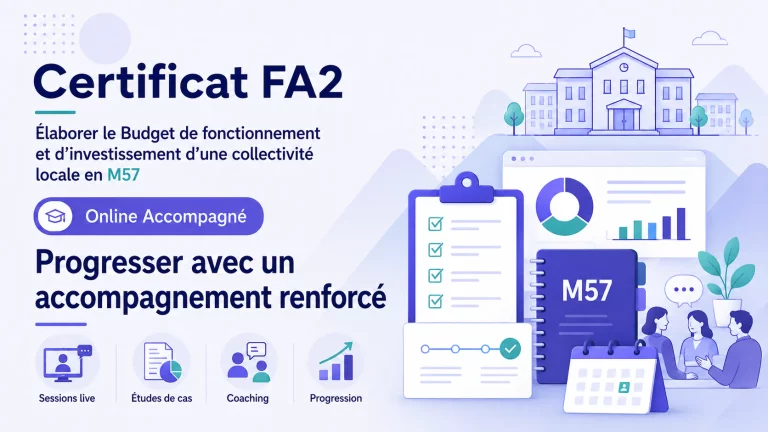 FA2 Online Accompagné – Elaborer le Budget de fonctionnement et d&rsquo;investissement d&rsquo;une collectivité locale en M57
