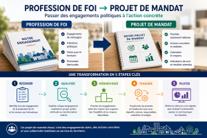 Transformer une profession de foi en projet de mandat pour une collectivité territoriale