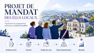 Élus locaux construisant un projet de mandat pour une collectivité territoriale